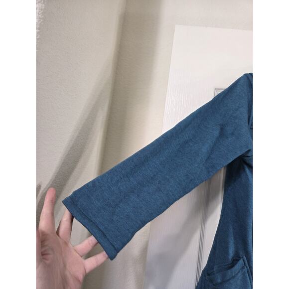 Parsley & Sage Reversible Aqua Blue Black Artsy Boho Knit Cardigan Size Medium - Picture 6 of 16